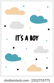 It's a boy. Gender party greeting card