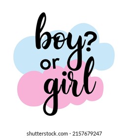 Boy or girl? Gender reveal party card, banner vector element  design - Shutterstock ID 2157679247