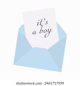 its a boy gender reveal party envelope