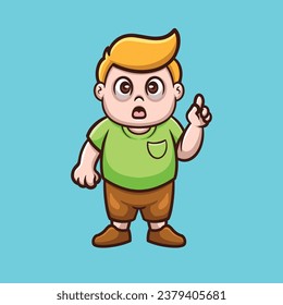 Boy Get Idea Creative Cartoon Illustartion