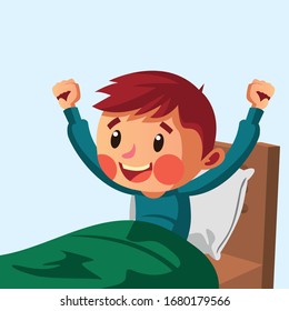 Boy Get Recover From Flu Vector Illustration
