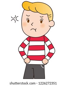 The boy gets mad