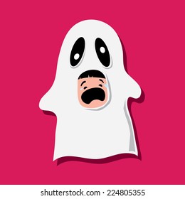 Boy in ghost character costume