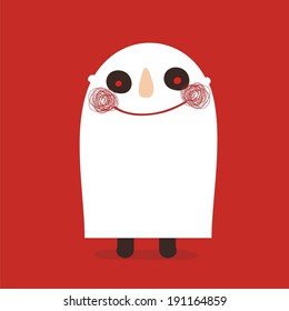 boy with ghost costume