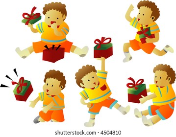 Boy with gifts