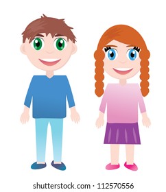 Boy Girl Stock Vector (Royalty Free) 112570556 | Shutterstock