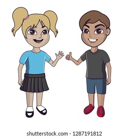 niño y niña