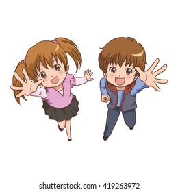 Boy And Girl Anime Images Stock Photos Vectors Shutterstock