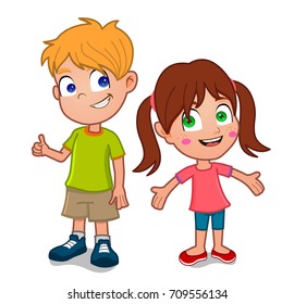 Boy Girl Stock Vector (Royalty Free) 709556134 | Shutterstock