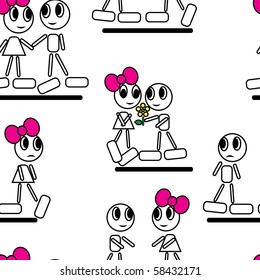 Boy and girl abstract background