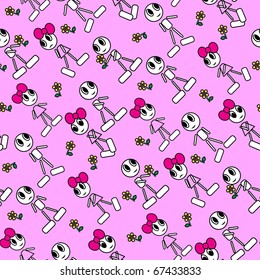 Boy and girl abstract background