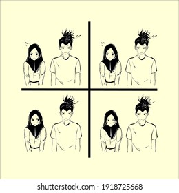 Boy and girl argue comic strip