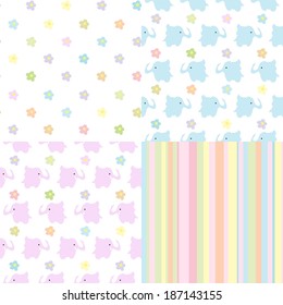 boy and girl Baby Seamless Background
