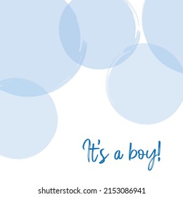 Its A Boy Or Girl - Baby Shower Invitation Template. Calligraphic Text In The Hand-drawn Female And Male Gender Sign. Baby Born Announcement Template.