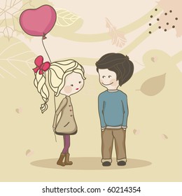 Boy And Girl With Balloon