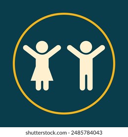 Boy Girl beneficial trendy icon attractive abstract vector illustration artwork design