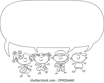 boy and girl with blank border