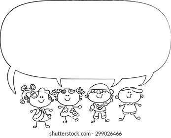boy and girl with blank border