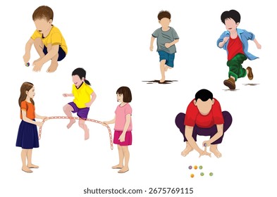 Diseño de Vector de forma de cuerpo de niño y niña
