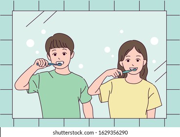 someone brushing their teeth clipart images