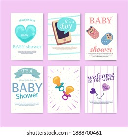 Boy and girl  cards milestone invitation baby shower blue red
