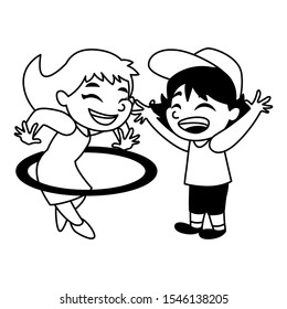 Boy and girl cartoon design, Kid childhood little people lifestyle and person theme Vector illustration