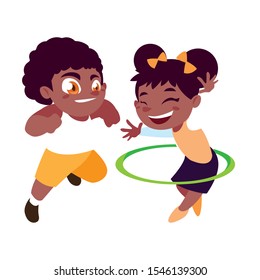 Boy and girl cartoon design, Kid childhood little people lifestyle and person theme Vector illustration