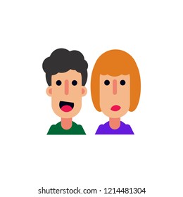 Boy Girl Character Avatar Couple Cartoon Stock Vector (Royalty Free ...