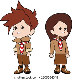 boy and girl  Character. Chibi Character