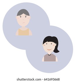 Boy and girl character flat design.  