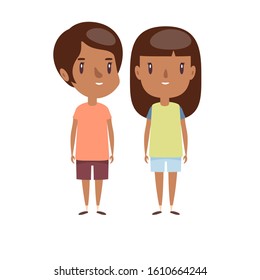 Boy and girl - characters. Vector flat design illustration.