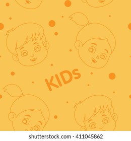 Boy and girl color pattern.kid background.vector and illustration.
