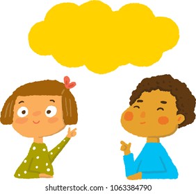 Boy and girl conversation.