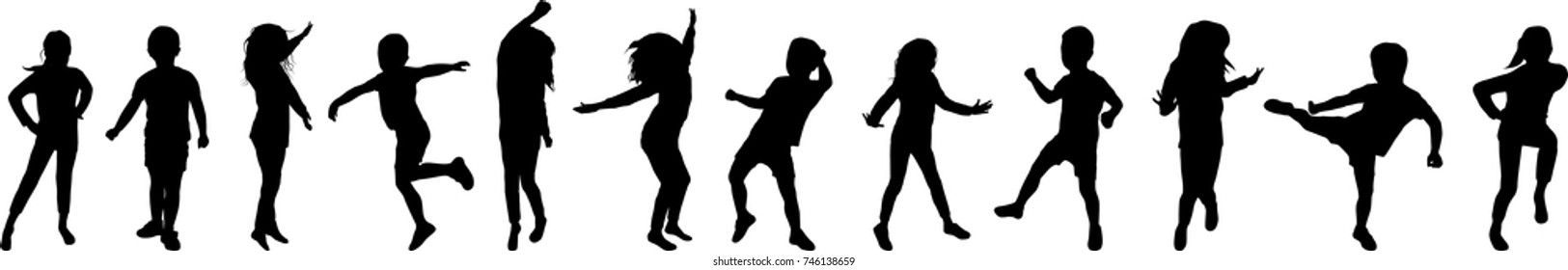 boy girl dance silhouette vector