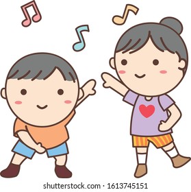 Boy and girl are dancing.