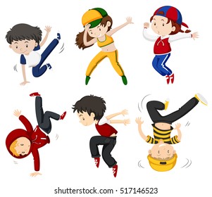 Boy and girl dancing illustration