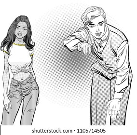 Boy and girl. Dialog, Conversation between man and woman