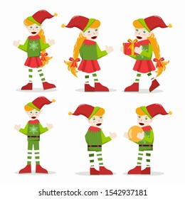 A boy and a girl elves clipart