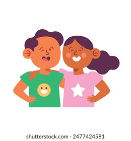 boy and girl embracing cartoon