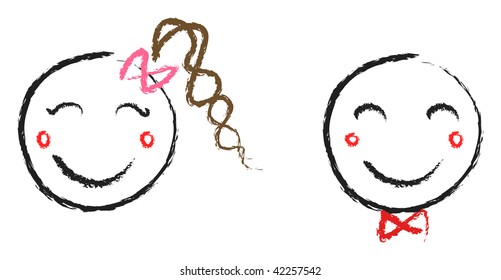 boy and girl faces