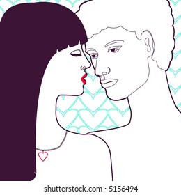 boy and girl falling in love