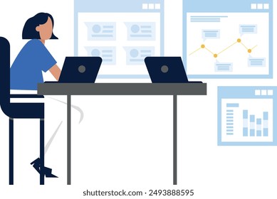 Boy and girl finalizing analysts' workers.
