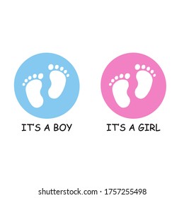 Boy and girl first colorful set of vector icons