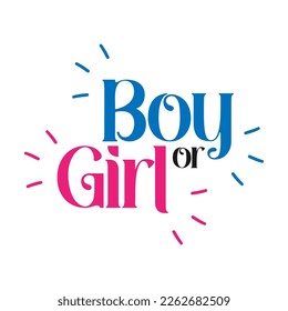 Boy or girl ? Gender reveal party card, banner vector element design