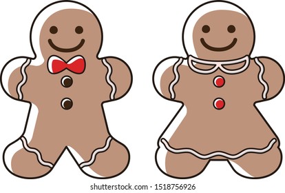 Boy and girl gingerbread cookies