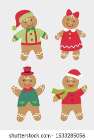 Boy and girl gingerbread man set