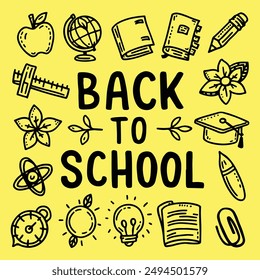 Boy and girl going back to school with bags. Continuous line drawing. Vector illustration 