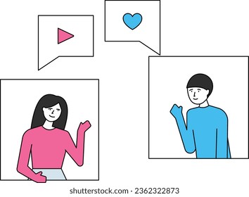 Boy and girl gossiping with each other.