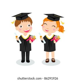  boy and girl graduate