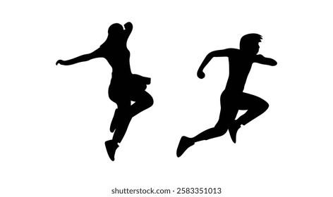 Boy and girl group dance vector.